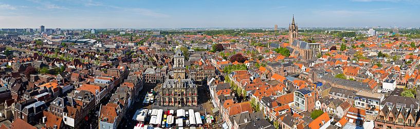 Panorama centrum Delft van Anton de Zeeuw
