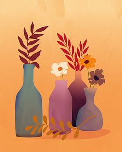 Takjes en bloemen minimalistisch stilleven van Tanja Udelhofen