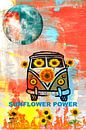 Flower Power Bloemen Bulli gemengde techniek van Werner Lehmann thumbnail