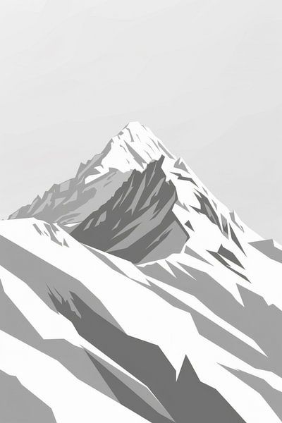 Snow-covered summit in the fog by Poster Art Shop