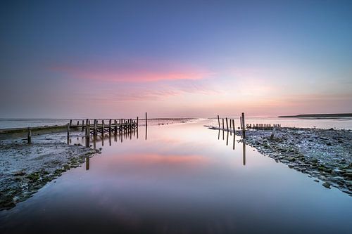 Pastelkleurige zonsopkomst.