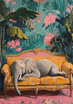 Pachyderm couchsurfing by Niklas Maximilian