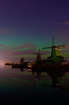Het Noorderlicht op de Zaanse Schans van Nicole Strengman