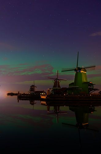 The Northern Lights on the Zaanse Schans