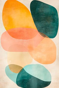 Colourful, organic shapes on a soft background by Poster Art Shop