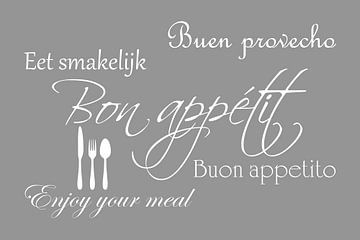 Tekst | Bon appétit | Grijs van Sandra Hazes