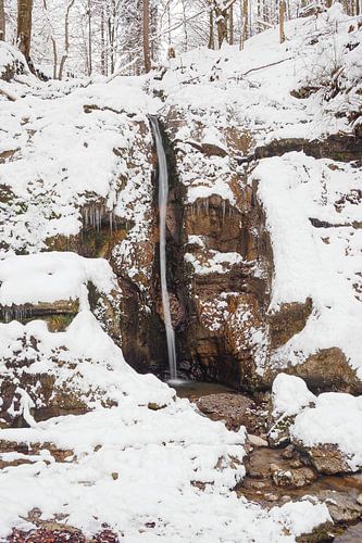 Waterval die door de Gleiersch Klamm bij Scharnitz in de Oostenrijkse Alpen stroomt.