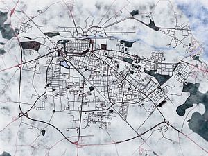 Karte von Greifswald im stil 'White winter'