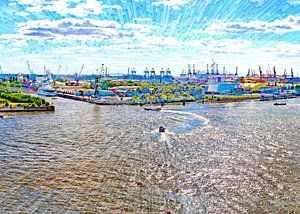 Elbe et port à Hambourg