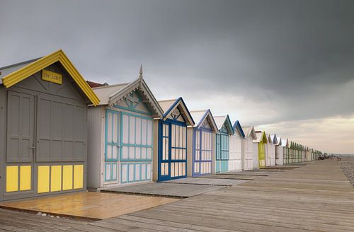 Beach huts on the French coast by Menno Schaefer