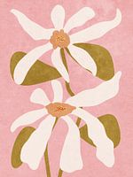 Abstracte grote witte bloemen