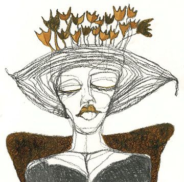 dame met tulpenhoed van Sofie
