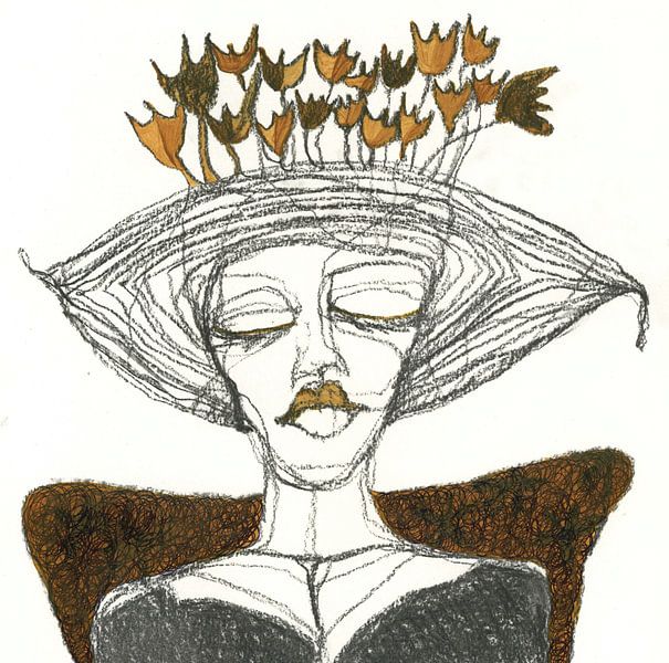 Dame mit Tulpenhut von Sofie