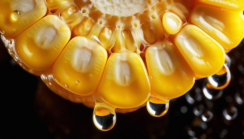 Gedetailleerde close-up van verse maïs van Mustafa Kurnaz