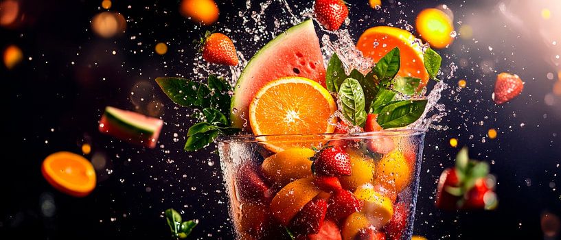 Fruchtige Explosion im Glas – Lebendig und frisch von Poster Art Shop