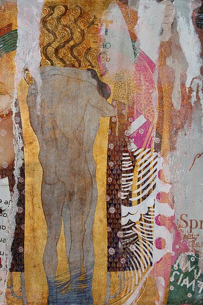 A close embrace and kiss from the Beethovenfrieze, after Gustav Klimt's work by MadameRuiz