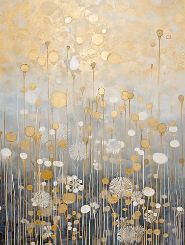 Wilde Bloemen in Goud, Gustav Klimt