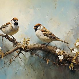 Spatzen Naturkunst von Blickfänger Gemälde