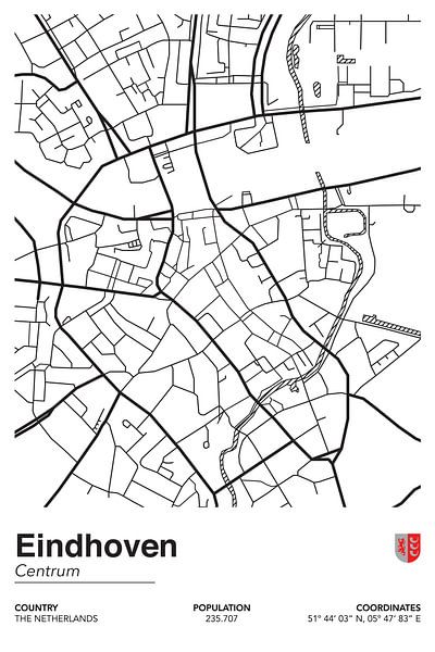 City map of Eindhoven by Walljar