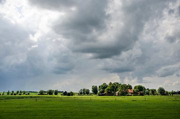 Dramatic sky over the IJssel valley by Frans Blok