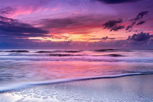 Zonsondergang aan de muur