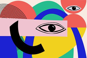 Moderne abstractie met organische vormen Surrealistische stijl van Mad Dog Art
