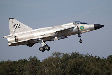 Saab 37 Viggen landing op Kleine Brogel van Harm-Jan Martens