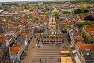Grote markt Delft met stadhuis van Fred Leeflang thumbnail