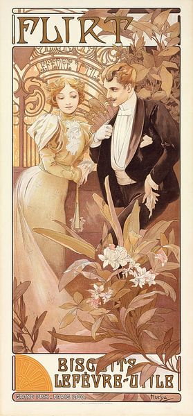 Flirt, Alphonse Mucha by Masterful Masters