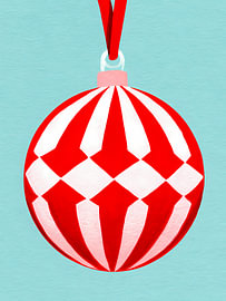 Christmas Red Graphic Ornament by Mosaic Dialogue