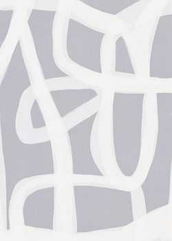 Japandi Brush Stroke Flow #1 | Blassblau Weiß