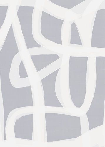 Japandi Brush Stroke Flow #1 | Blassblau Weiß