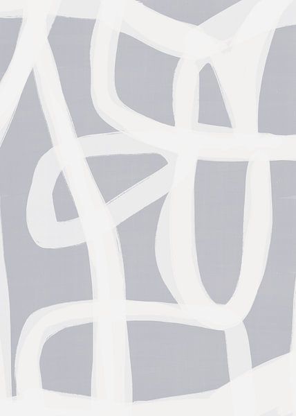 Japandi Brush Stroke Flow #1 | Blassblau Weiß von Bohomadic Studio