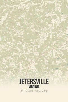 Vintage landkaart van Jetersville (Virginia), USA. van MijnStadsPoster