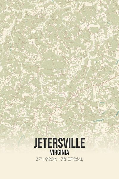 Vintage map of Jetersville (Virginia), USA. by Prints of Place