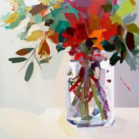 Peinture abstraite colorée : "bouquet de fleurs".