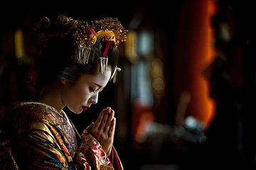 spiritual japan praying Geisha
