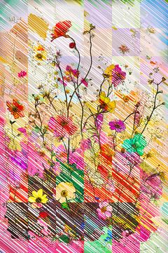 Pop Art Bloemenexplosie van Arjen Roos