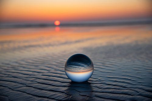 Ameland: Sunset beach with glass globe