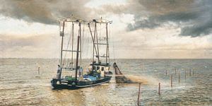 Fischerboot im Stil von Monet. 1