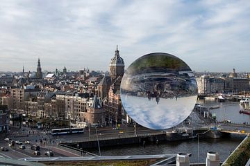 Amsterdam by a lens ball by Peter Bartelings