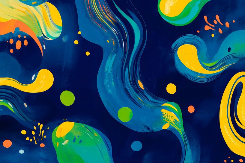 Farbenfrohe abstrakte Formen und Linien von Poster Art Shop