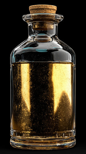 Vloeibaar goud in glas