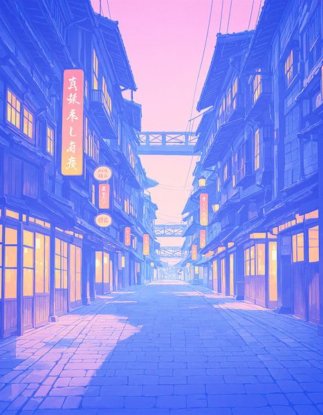 Anime Couleur Pastel Tokyo Japon Lofi par Ruzerin
