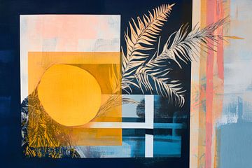 Composition abstraite avec soleil et feuillage sur Poster Art Shop