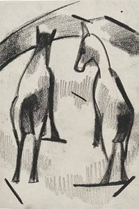 Kurt Schwitters - Ohne Titel (Zwei Pferden) (1918)
