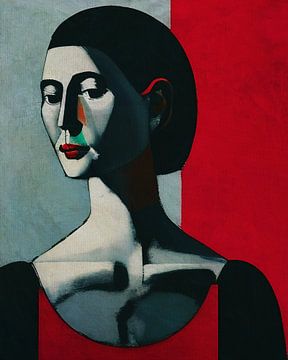 Abstract portret van een vrouw 15 van Jan Keteleer