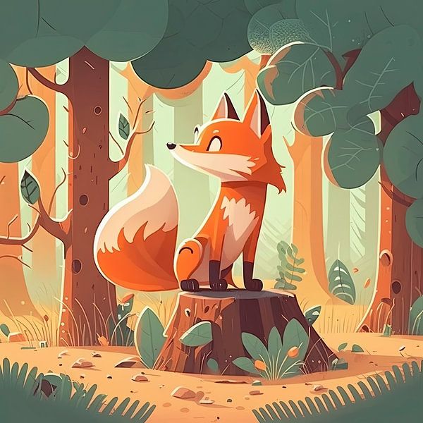 Renard dans la forêt par Harvey Hicks