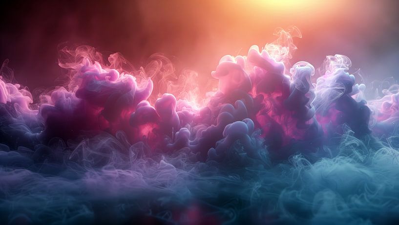 Liquid Smoke Background. Pink Magenta Purple Colour Ink Dynamic Motion Background Abstract by de-nue-pic