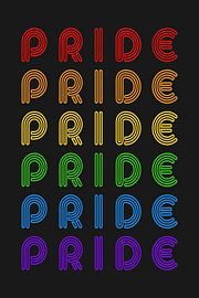 Rainbow Pride Text Art on Black by Art Kingdom
